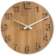 Dubové hodiny na stenu s veľkými číslicami I SENTOP MAS017-3041-hands/silver