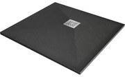Mexen Stone+ kompozitná štvorcová sprchová vanička 80 x 80 cm, Antracit - 44718080