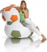 Sedací vak futbalová lopta - bielo zelená tmavá