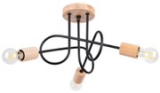 Stropné svietidlo Ember 3, drevené telo svietidla, b
