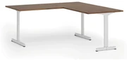 Kancelársky stôl PRIMO BETA L, 1800 x 1800 mm, biela podnož, orech