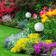 Solárna lampa guľa GLS234 biela