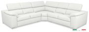 Kožená rohová sedacia súprava LOREN II XL, biela (madras - 122 white)