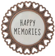 Medený okrúhly fotorámik so srdiečkami - Ø 6 cm