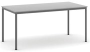 Jedálenský stôl, 160x80 cm, tmavo sivá podnož, sivá