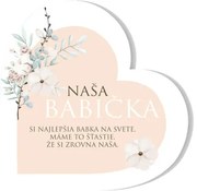 Ceduľka z dreva srdce stojace NEN 15,5x1,8x15,5 cm