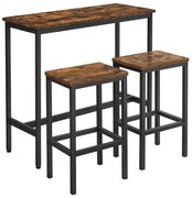 Sada: barový stôl a 2x barové stoličky BARTIS, hnedá/čierna