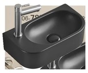 Mexen Viera umývadlo na dosku ľavá 40 x 21 cm, Čierna matná - 21274085L