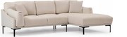 Rohová sedačka Leonero (p) (krémová čierna)
