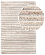 Krémový ručne tkaný vlnený koberec 60x90 cm Mango – House Nordic