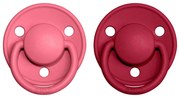 BIBS De Lux cumlíky, kaučuk 2ks - veľkosť 1 - Coral Ruby