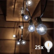 Brilagi - LED vonkajšia dekoratívna svetelná reťaz GIRLANDA 25xE12 20m IP44 studená biela