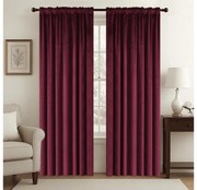 Zatemňovacia záclona VELVET 140x250 cm, vínová Zavesenie: Kovové krúžky