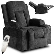 Masážne polohovateľné kreslo ARIEN čierny zamat - vintino.sk