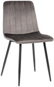 Jedálenská stolička Dijon - zamat, kovové nohy čierne - Sivá