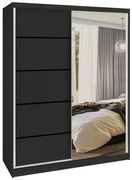 Šatníková skriňa SERENITY 133 cm čierny mat MBP SERENITY SZP6/0/B/B/0/HIAL