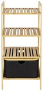 Čierny/prírodný bambusový kúpeľňový regál 44x93,5 cm Ecori - Wenko