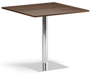 Konferenčný stolík ENZO, 80x80 cm, chróm podnož, orech
