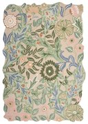 Zelený ručne tkaný vlnený koberec 200x290 cm Bryony Shaped Floral – Flair Rugs