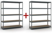 Policový regál 1+1 ZADARMO, 1966x1600x500 mm, nosnosť 350 kg