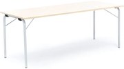 Skladací stôl NICKE, 1800x700x720 mm, laminát - breza, strieborná