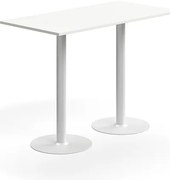 Barový stôl ALVA, 1400x700x1000 mm, HPL, biela