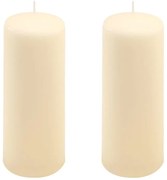 Sada stĺpových sviečok, 20 cm, Ø 7,5 cm, krémová, 2 ks