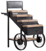 furniture-nabytek.cz - Masívny trhový vozík Leeds z kovu a manga, hnedý a čierny – 69×108×125 cm
