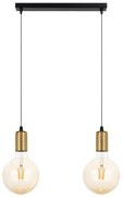 Luster na lanku MIROS 2xE27/60W/230V čierna/zlatá
