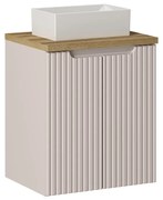 Závěsná skříňka Nova Cashmere Gaja I s deskou a umyvadlem 50 cm kašmírová/dub evoke