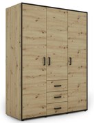 Skriňa Capannoli 3s 3d dub artisan/čierna