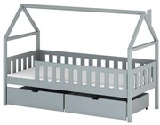 Posteľ Domček Domi 90x200 sivá