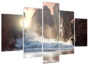 Obraz - Skaly a vlny oceánu (150x105 cm)