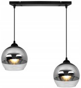 Závesné svietidlo Bergen, 2x chrómové/transparentné sklenené tienidlo (fi 15cm)