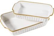 Mäser 2-dielna súprava zapekacích mís Pintar White hnedé bodky