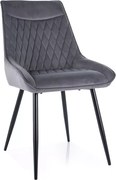 SI Stolička Agat Velvet sivý