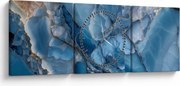 Obraz - Modrý členitý mramor (s hodinami) (90x30 cm)