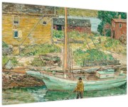 Obraz - Childe Hassam, Oyster Sloop, Cos Cob, reprodukcia (90x60 cm)