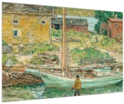 Obraz - Childe Hassam, Oyster Sloop, Cos Cob, reprodukcia (90x60 cm)