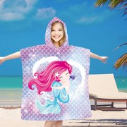 Detské pončo MERMAID ružové 60x90 cm