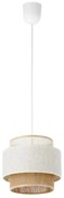 Luster na lane BOHO 1xE27/60W/230V, priemer 20 cm, biela/juta