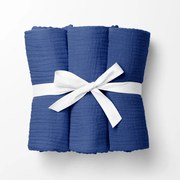 Biante Mušelínová plienka/dečka Nature MSN-051 Modrá - ZVÝHODNENÁ SADA 3 KS 70x70 cm - Sada 3 ks