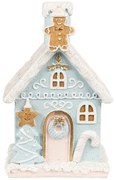 Modrá svietiaca perníková chalúpka Gingerbread House - 9*8*15 cm