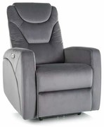 Polohovacie kreslo Kronos Velvet, sivá