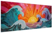 Obraz - Mozaika vĺn (120x50 cm)