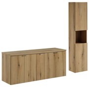 Kúpeľňová zostava Nova Oak II so skrinkami 140 cm dub evoke