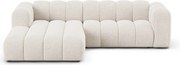 Krémovobiela ženilková rohová pohovka (ľavý roh/s leňoškou) Lupine – Micadoni