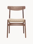 Drevená jedálenská stolička's ručne tkaným sedadlom sedadlom CH23