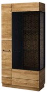 Vitrína Mosaic 12 95 cm z masivu dub medový/černá