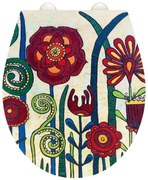 Záchodová doska s automatickým zatváraním 37 x 44,5 cm Rollin'Art Red Blossom – Wenko